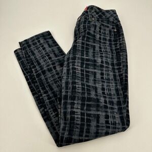Cabi Jeans 8 Curvy Skinny Grid Pattern Grey Black Abstract Pants 3049 NWT Grunge